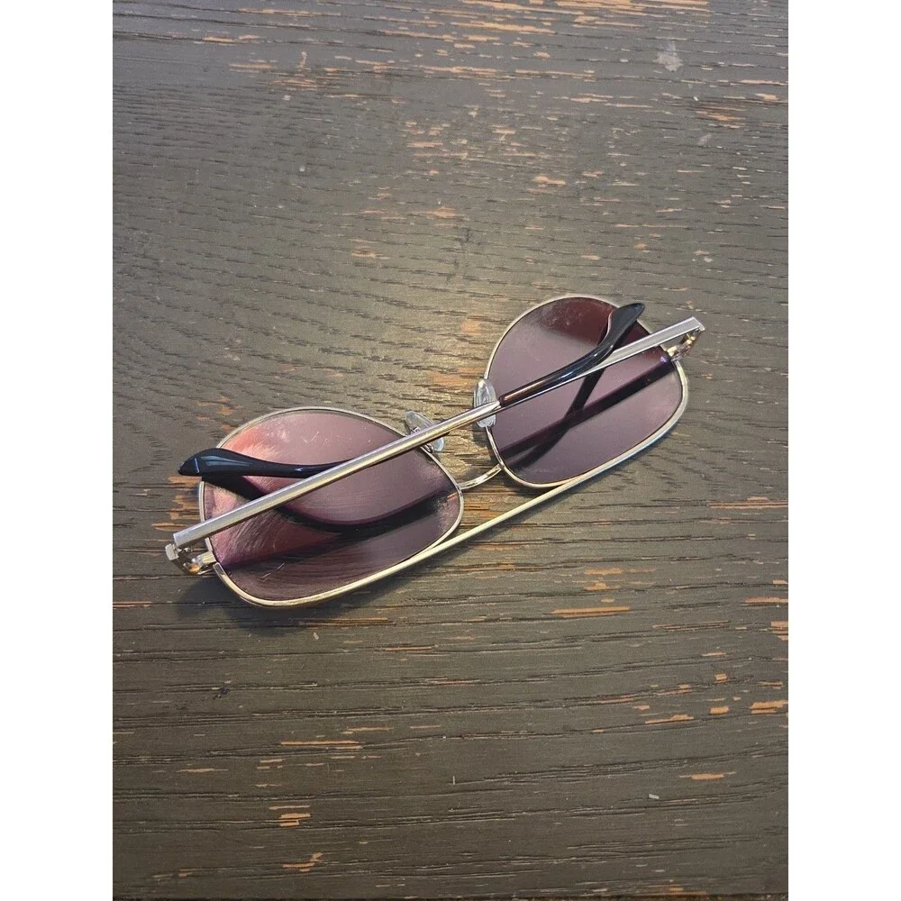 QUAY High Key Mini 126 Aviator Sunglasses Rose Gold Frame Gold Lens Oversized